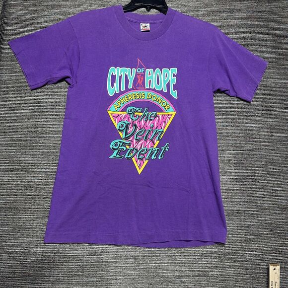 Fruit of the Loom Other - City of Hope Vein Event T Shirt Men's M Purple Vintage Short Sleeve